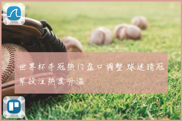 世界杯夺冠热门盘口调整 球迷猜冠军投注热度升温